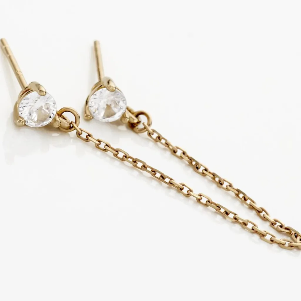 Histoire d'Or Boucle D'oreille Unitaire Pendante Viviette Or Jaune Oxyde Sale