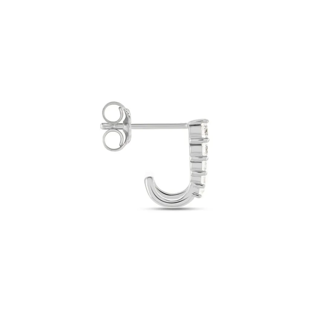 Histoire d'Or Boucle D'oreille Unitaire Minty Argent Blanc Oxyde De Zirconium Discount