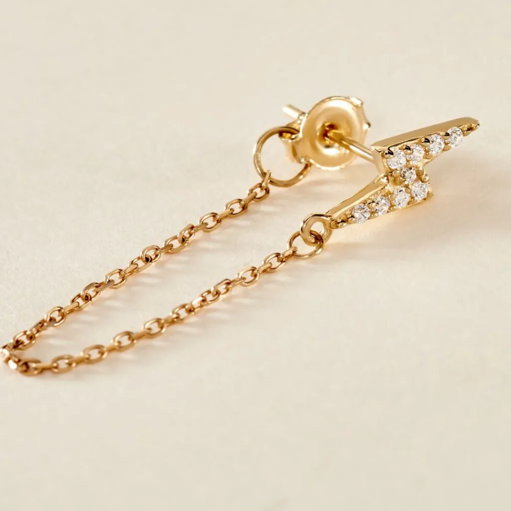 Histoire d'Or Boucle D'oreille Unitaire Fionola Or Jaune Oxyde De Zirconium Clearance