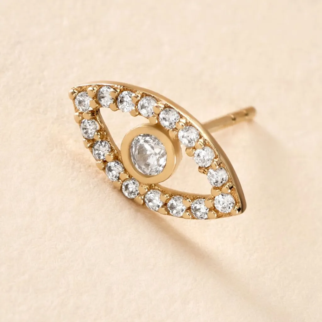 Histoire d'Or Boucles D'oreille Puce Unitaire Oya Or Jaune Oxyde De Zirconium Online