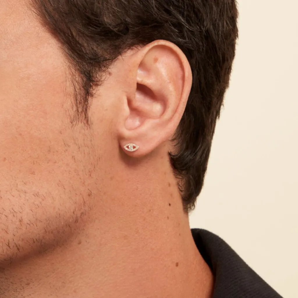 Histoire d'Or Boucles D'oreille Puce Unitaire Oya Or Jaune Oxyde De Zirconium Online