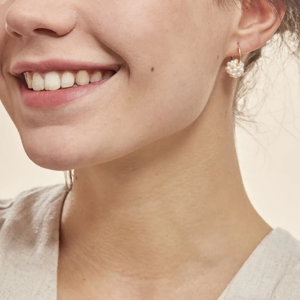 Histoire d'Or Boucles D'oreilles Adon Semi-baroques Or Jaune Perle De Culture Best