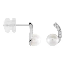 Histoire d'Or Boucles D'oreilles Angel Or Blanc Perle De Culture Oxyde Oxyde Best