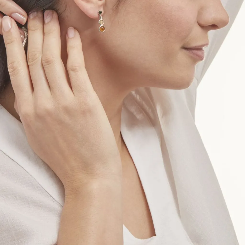 Histoire d'Or Boucles D'oreilles Argent Blanc Rosalie Ambres Hot