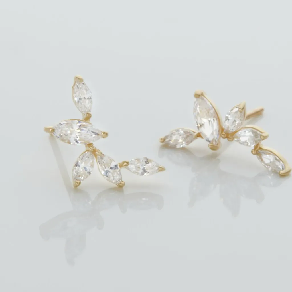 Histoire d'Or Boucles D'oreilles Barrettes Youssa Barrettes 5 Or Jaune Oxydes