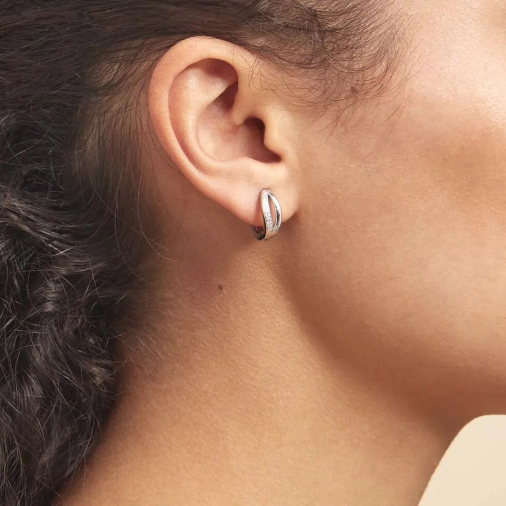 Histoire d'Or Boucles D'oreilles Celimene Rondes Argent Blanc Oxyde De Zirconium Outlet