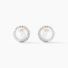 Histoire d'Or Boucles D'oreilles Clips Argent Blanc Valerio Perles Oxydes New