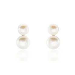 Histoire d'Or Boucles D'oreilles Clips Argent Blanc Viano Perles Oxydes New