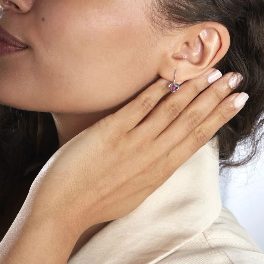 Histoire d'Or Boucles D'oreilles Danilo Or Blanc Rubis Outlet