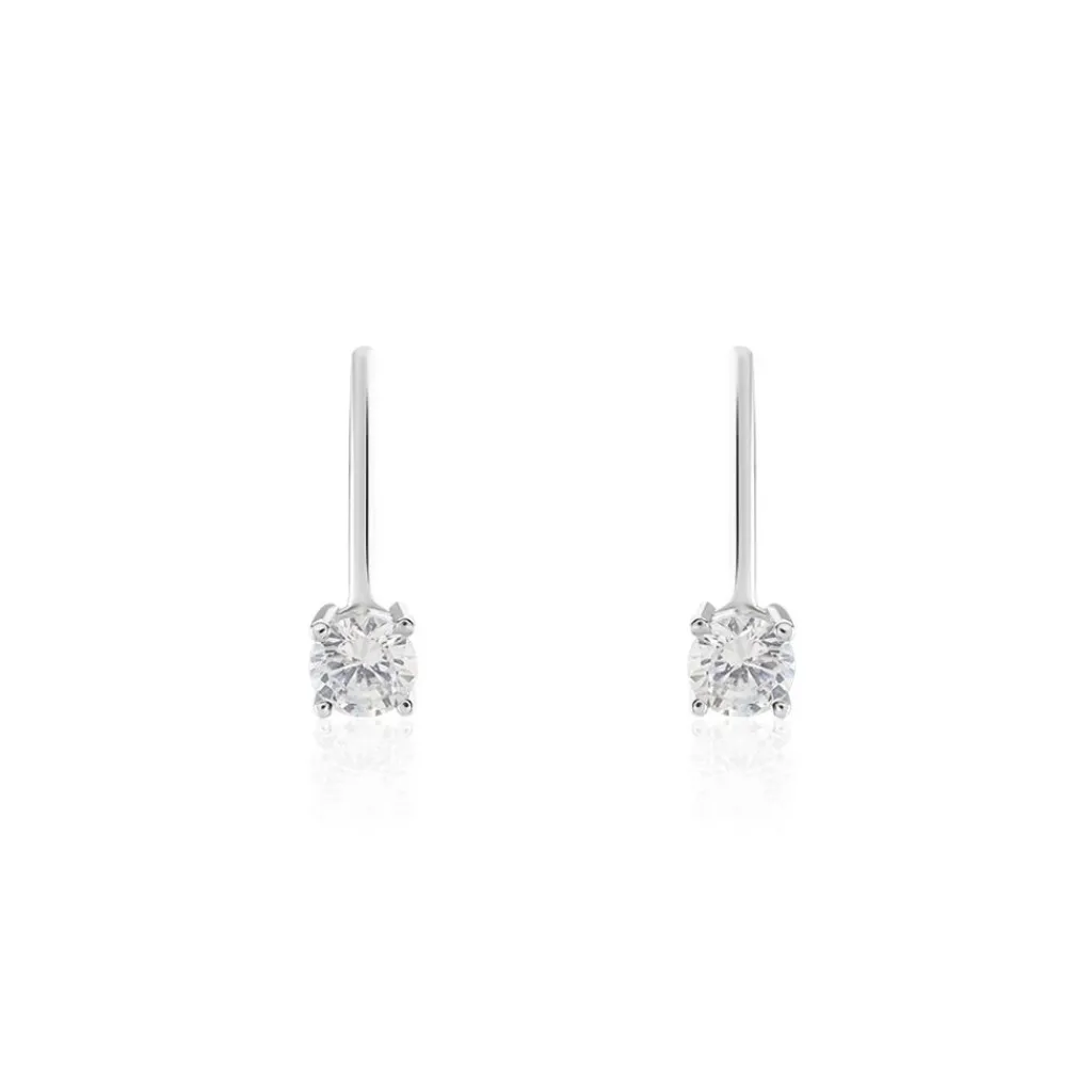 Histoire d'Or Boucles D'oreilles Dormeuses Argent Blanc Viventiol Oxyde De Zirconium New