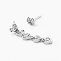 Histoire d'Or Boucles D'oreilles Dépareillées Declaration Argent Blanc Oxyde Outlet