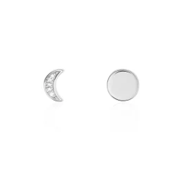 Histoire d'Or Boucles D'oreilles Dépareillées Lyana Argent Blanc Oxyde De Zirconium Hot