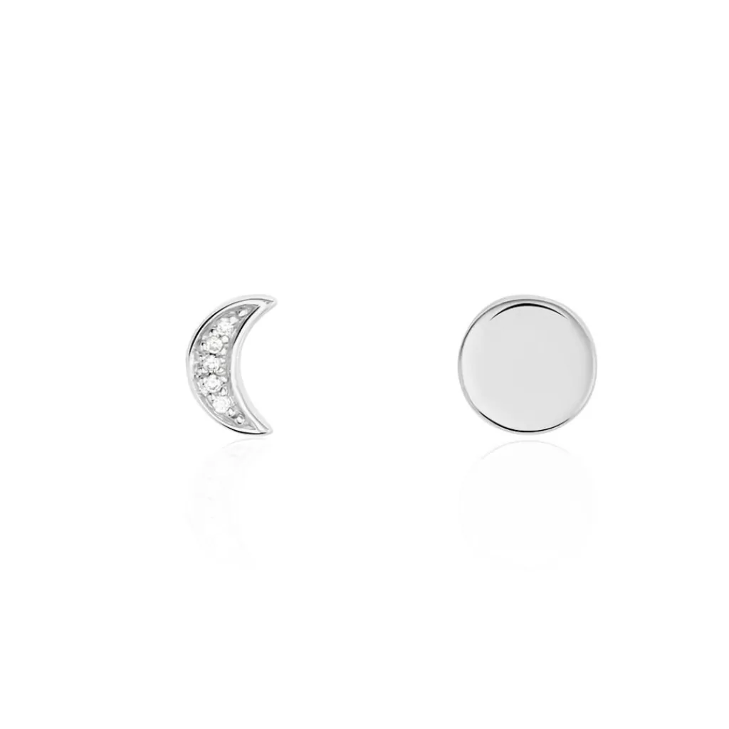 Histoire d'Or Boucles D'oreilles Dépareillées Lyana Argent Blanc Oxyde De Zirconium Hot