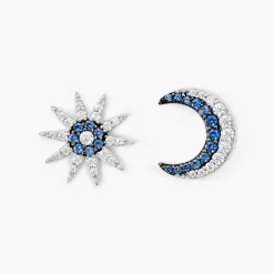 Histoire d'Or Boucles D'oreilles Dépareillées Bekhta Or Blanc Oxyde De Zirconium Outlet