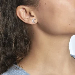 Histoire d'Or Boucles D'oreilles Dépareillées Bekhta Or Blanc Oxyde De Zirconium Outlet