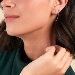 Histoire d'Or Boucles D'oreilles Dépareillées Macha Argent Blanc Oxyde De Zirconium Best