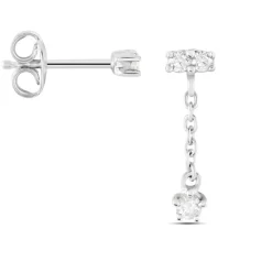 Histoire d'Or Boucles D'oreilles Dépareillées Argent Blanc Braden Oxyde De Zirconium Outlet