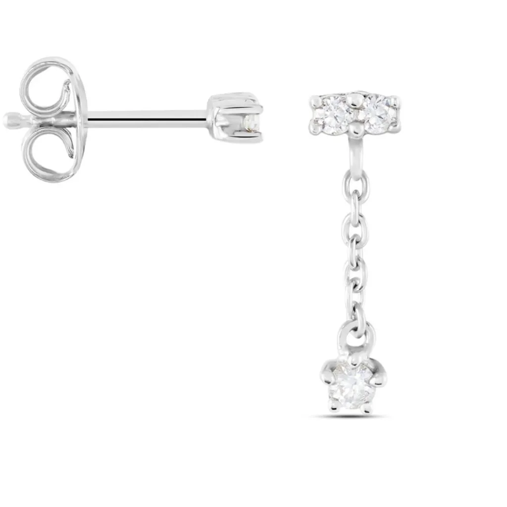 Histoire d'Or Boucles D'oreilles Dépareillées Argent Blanc Braden Oxyde De Zirconium Outlet