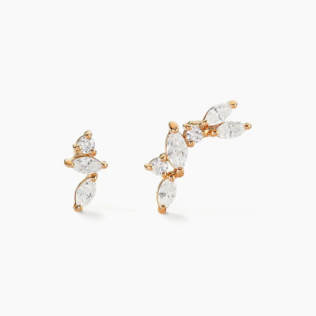 Histoire d'Or Boucles D'oreilles Dépareillées Jardins D'hiver Plaqué Or Oxyde Online