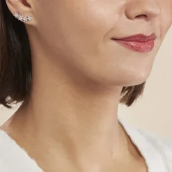 Histoire d'Or Boucles D'oreilles Grimpantes Sohalia Argent Blanc Oxyde De Zirconium Online