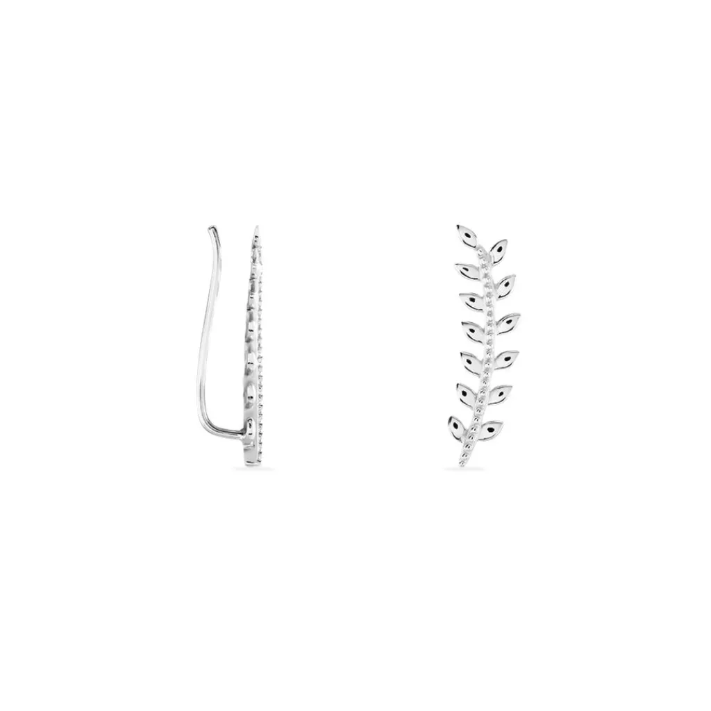 Histoire d'Or Boucles D'oreilles Grimpantes Folia Argent Blanc Best