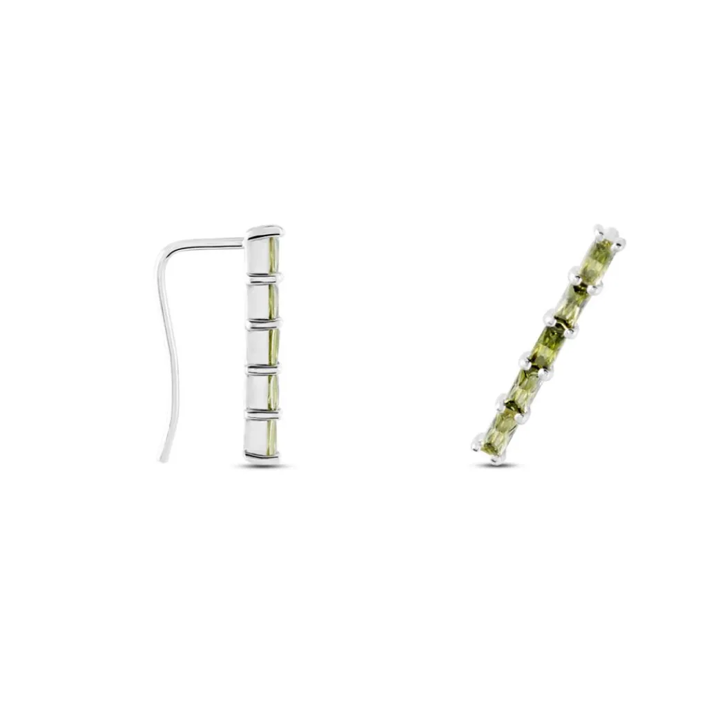 Histoire d'Or Boucles D'oreilles Grimpantes Alexander Argent Blanc Oxyde Discount