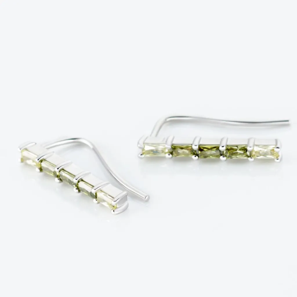 Histoire d'Or Boucles D'oreilles Grimpantes Alexander Argent Blanc Oxyde Discount