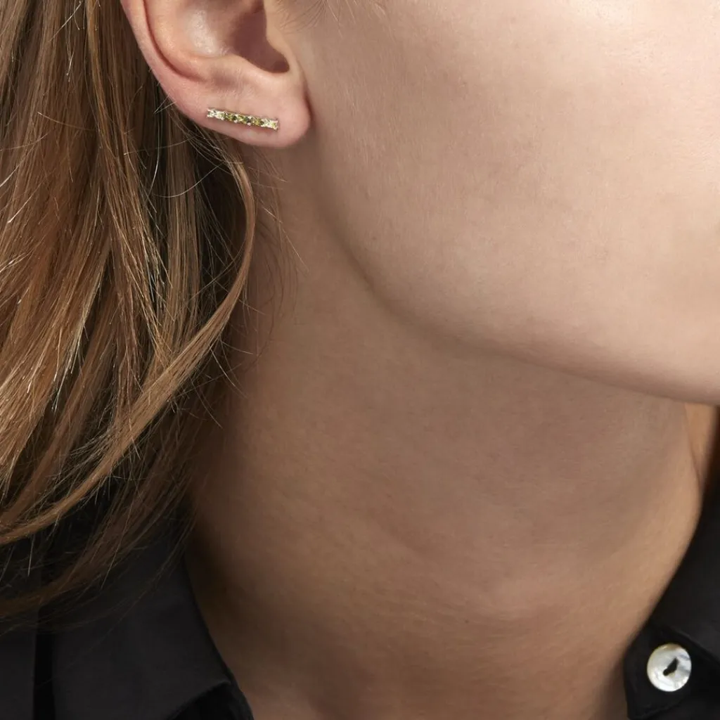 Histoire d'Or Boucles D'oreilles Grimpantes Alexander Argent Blanc Oxyde Discount