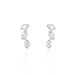 Histoire d'Or Boucles D'oreilles Grimpantes Elohane Argent Blanc Oxyde De Zirconium Clearance