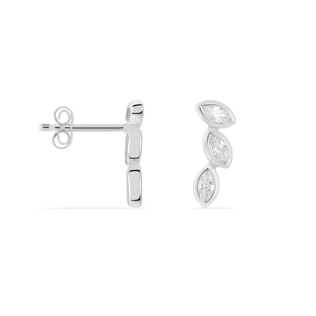 Histoire d'Or Boucles D'oreilles Grimpantes Elohane Argent Blanc Oxyde De Zirconium Clearance