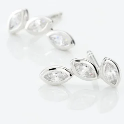 Histoire d'Or Boucles D'oreilles Grimpantes Elohane Argent Blanc Oxyde De Zirconium Clearance