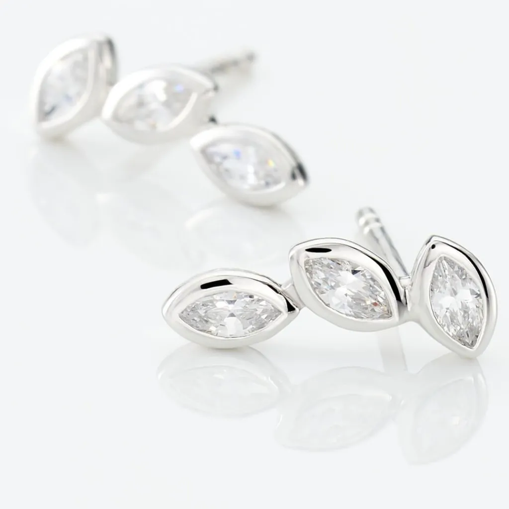 Histoire d'Or Boucles D'oreilles Grimpantes Elohane Argent Blanc Oxyde De Zirconium Clearance