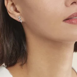 Histoire d'Or Boucles D'oreilles Grimpantes Elohane Argent Blanc Oxyde De Zirconium Clearance