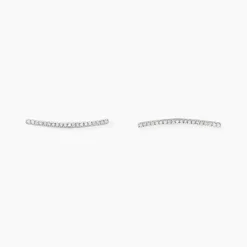 Histoire d'Or Boucles D'oreilles Grimpantes Fadoua Or Blanc Diamants Clearance