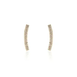 Histoire d'Or Boucles D'oreilles Grimpantes Jennyferine Plaqué Or Jaune Oxydes New