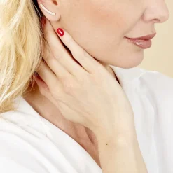 Histoire d'Or Boucles D'oreilles Grimpantes Jennyferine Plaqué Or Jaune Oxydes New