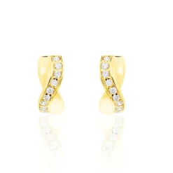 Histoire d'Or Boucles D'oreilles Izefia Rondes Or Jaune Oxyde De Zirconium Clearance