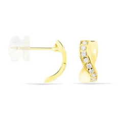 Histoire d'Or Boucles D'oreilles Izefia Rondes Or Jaune Oxyde De Zirconium Clearance