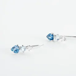 Histoire d'Or Boucles D'oreilles Lauressa Or Blanc Topaze Bleu Oxyde or blanc topaze bleu london Hot