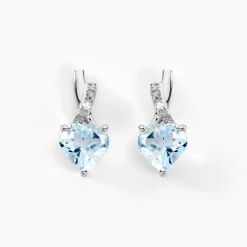 Histoire d'Or Boucles D'oreilles Or Blanc Clothilde Topazes Oxydes or blanc topaze bleue Discount