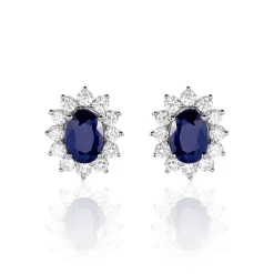 Histoire d'Or Boucles D'oreilles Diamants or blanc saphir Hot