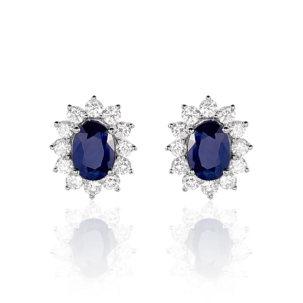 Histoire d'Or Boucles D'oreilles Diamants or blanc saphir Hot
