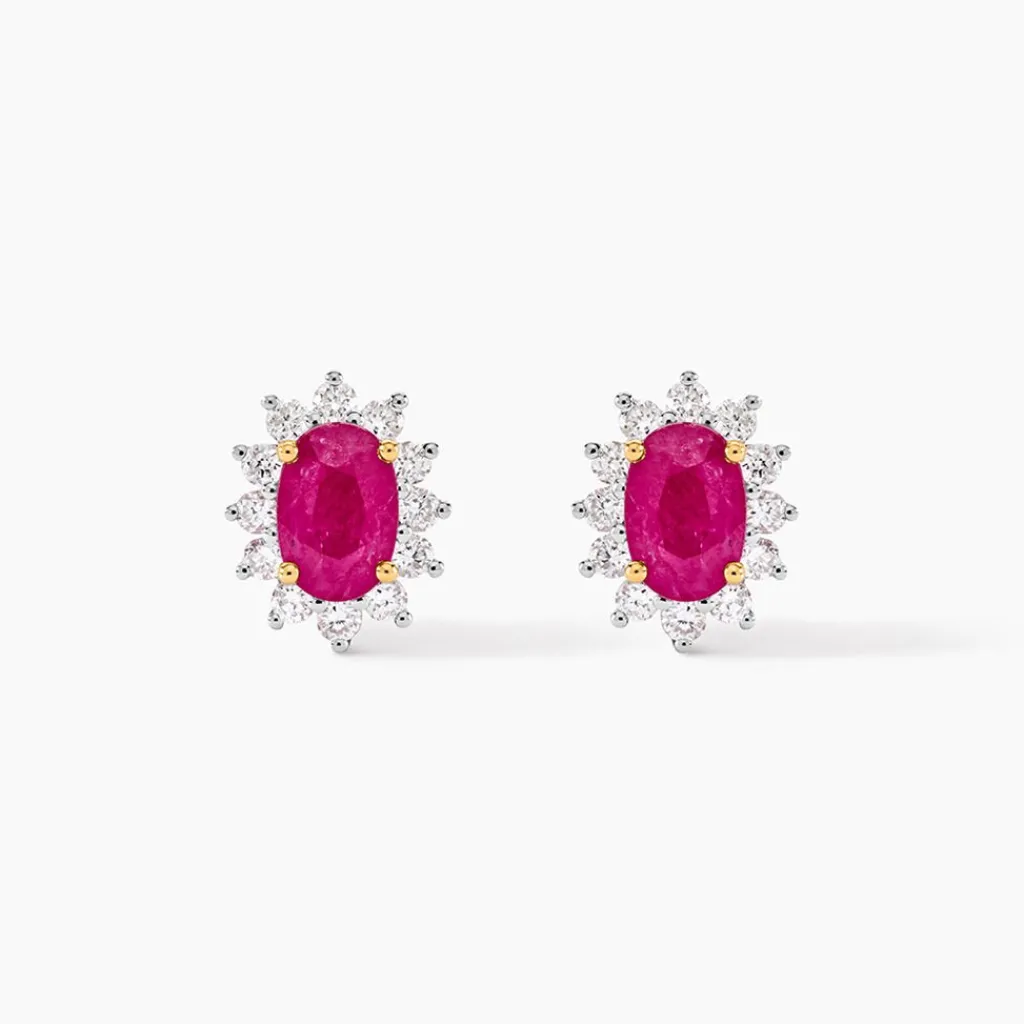 Histoire d'Or Boucles D'oreilles Diamants or jaune rubis Discount