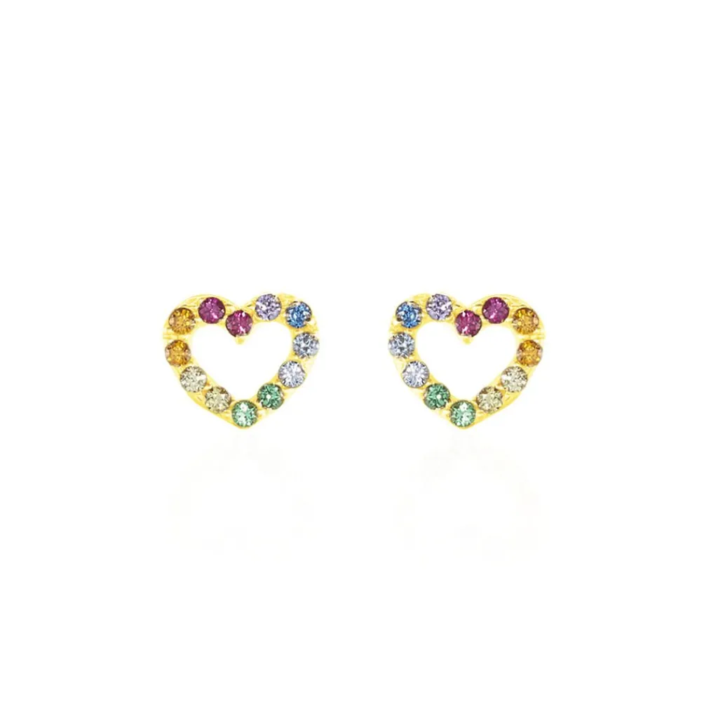 Histoire d'Or Boucles D'oreilles Or Jaune Ernesta C艙ur Oxydes Clearance
