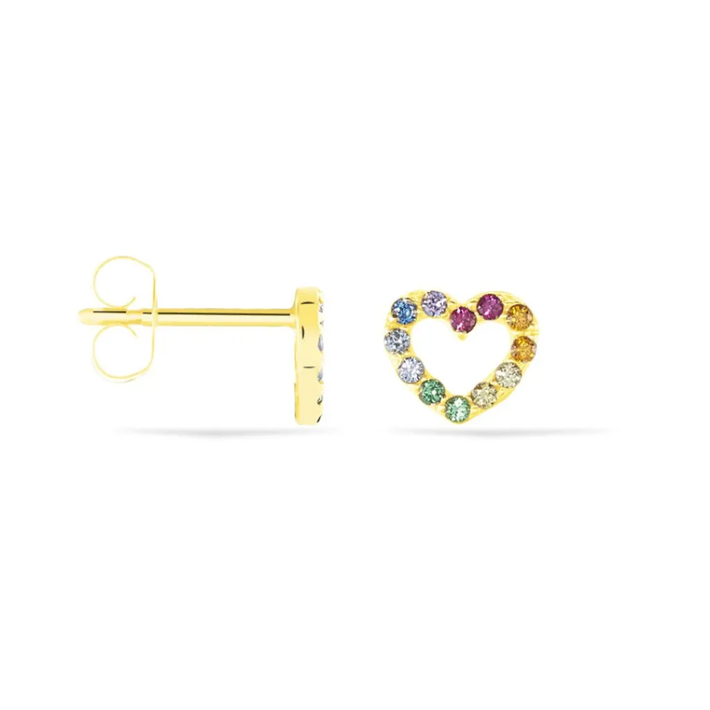 Histoire d'Or Boucles D'oreilles Or Jaune Ernesta C艙ur Oxydes Clearance