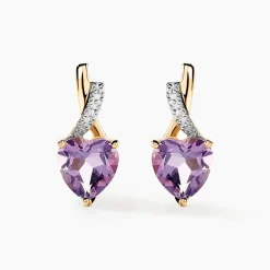Histoire d'Or Boucles D'oreilles Or Jaune Clothilde Amethystes Oxydes or jaune amethyste violette Sale