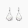 Histoire d'Or Boucles D'oreilles Patricia Or Blanc Perle De Culture Oxyde Discount