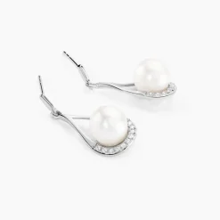 Histoire d'Or Boucles D'oreilles Patricia Or Blanc Perle De Culture Oxyde Discount