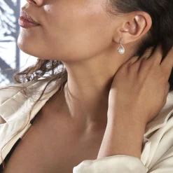 Histoire d'Or Boucles D'oreilles Patricia Or Blanc Perle De Culture Oxyde Discount