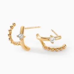 Histoire d'Or Boucles D'oreilles Pearly Effect Or Jaune Diamant Sale